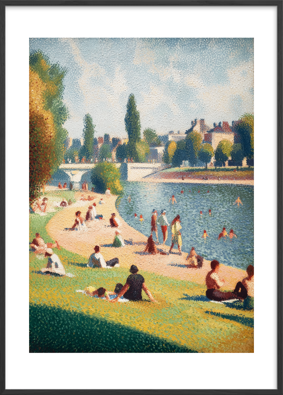 Smagen af sommer ved åen - Black Frame, With White Border