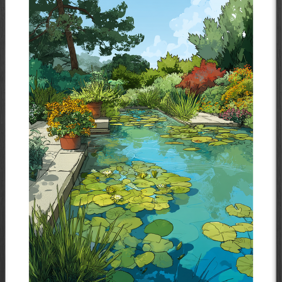 Vandets stille sang - Black Frame, With White Border