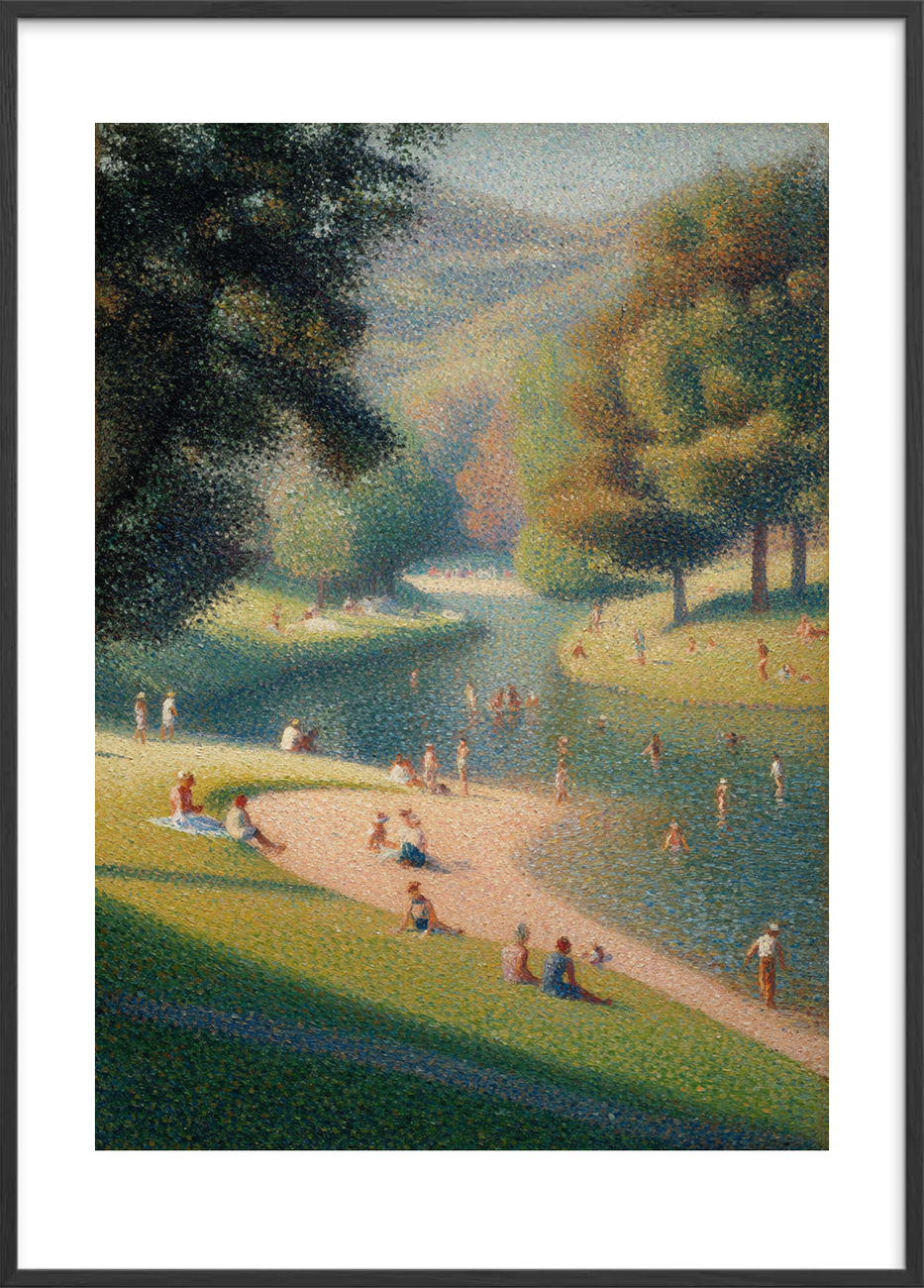 Sommerens sus i græsset - Black Frame, With White Border