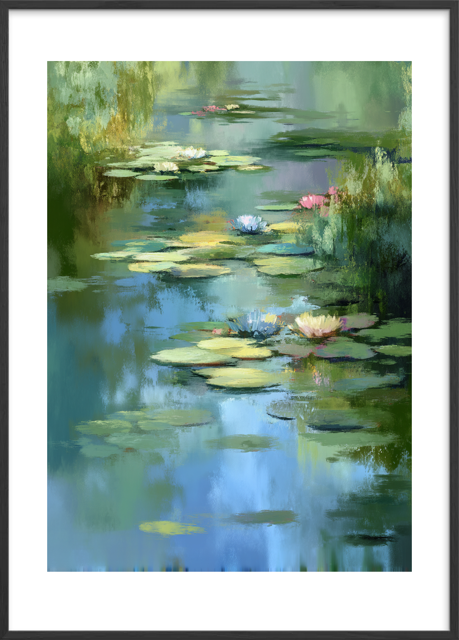 Vandliljens tause klang - Black Frame, With White Border