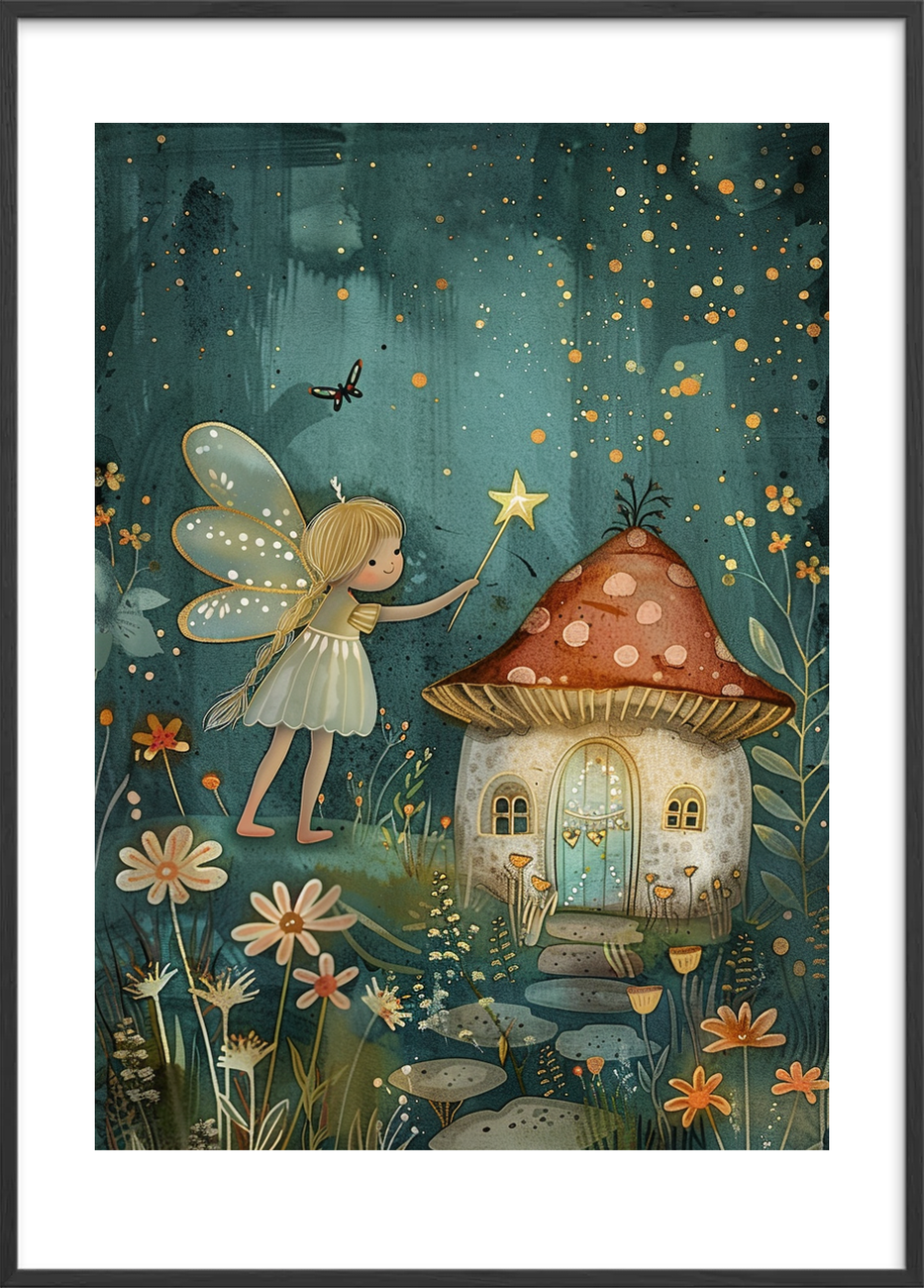 Måneskinets blide berøring - Black Frame, With White Border