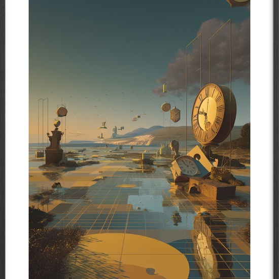 Tidens hvisken over havet - Black Frame, With White Border