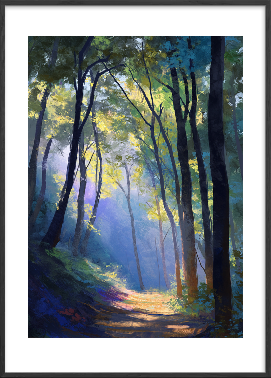 Morgenduggens stille sang - Black Frame, With White Border