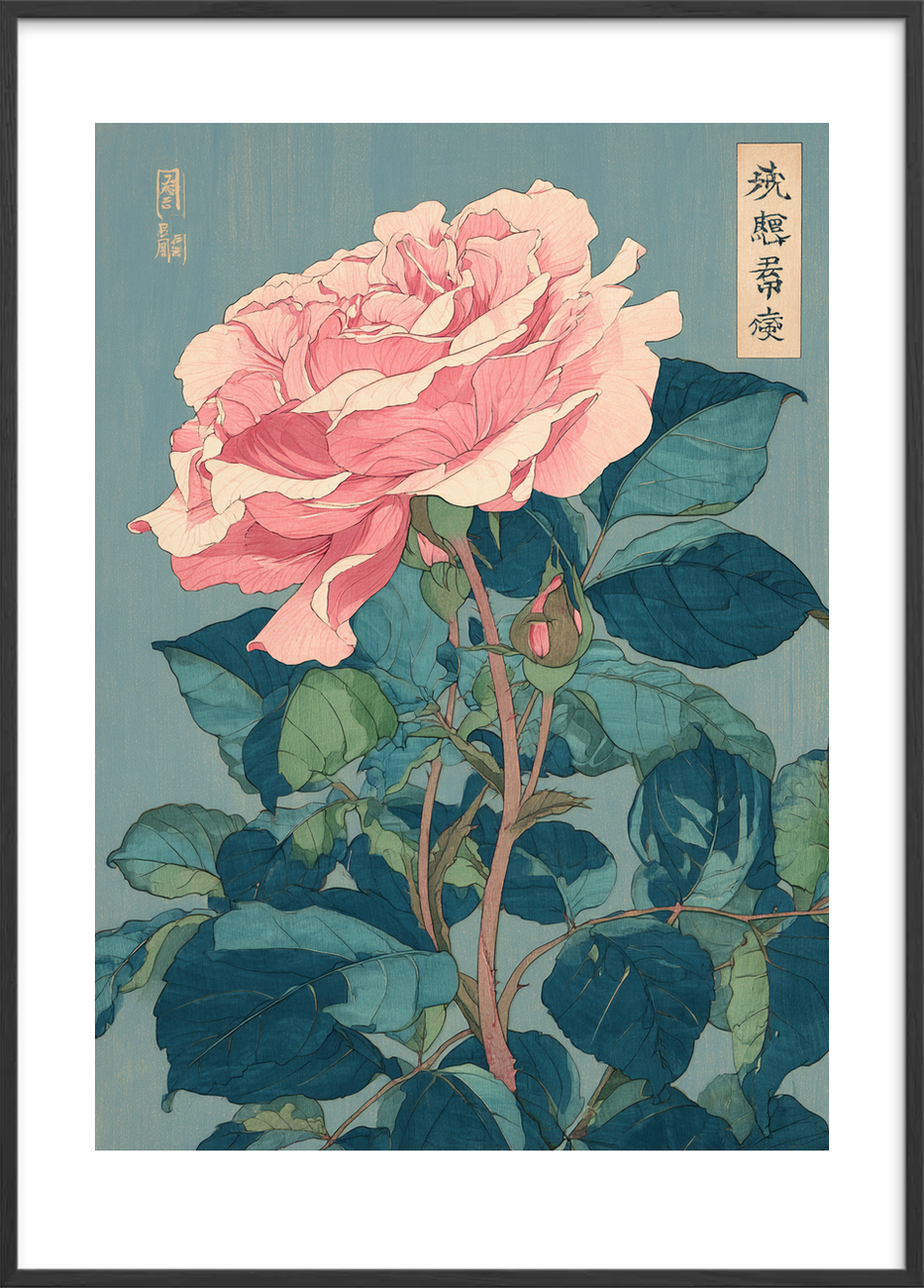 Duft af blød silke - Black Frame, With White Border