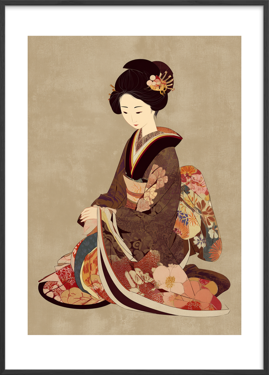 Blomsternes sagte sus - Black Frame, With White Border