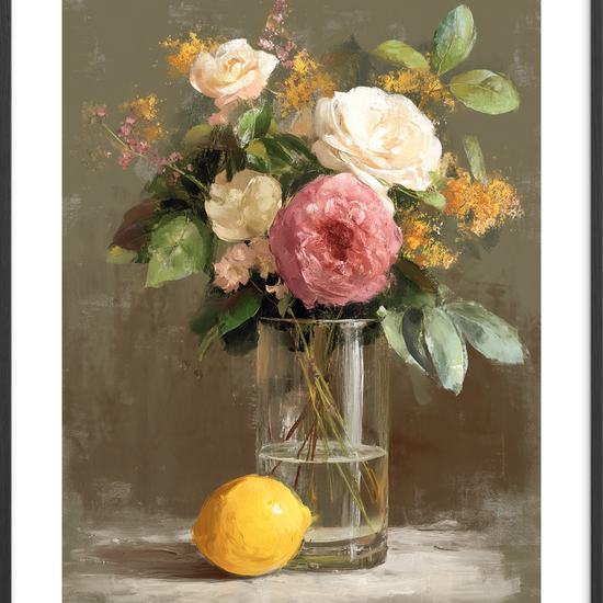 Hvisken af silke og citron - Black Frame, With White Border