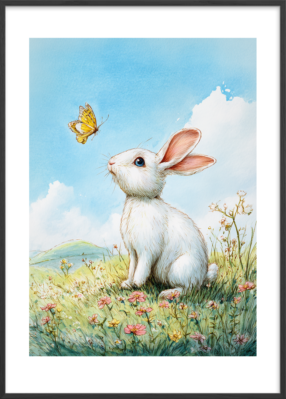 Sommerens bløde hvisken - Black Frame, With White Border