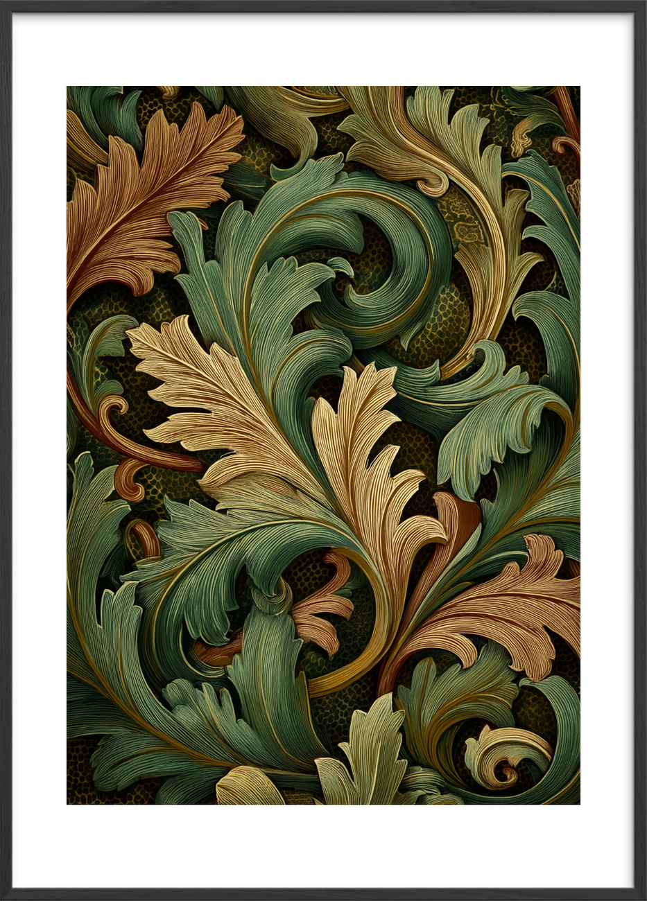 Bladets grønne hvisken - Black Frame, With White Border