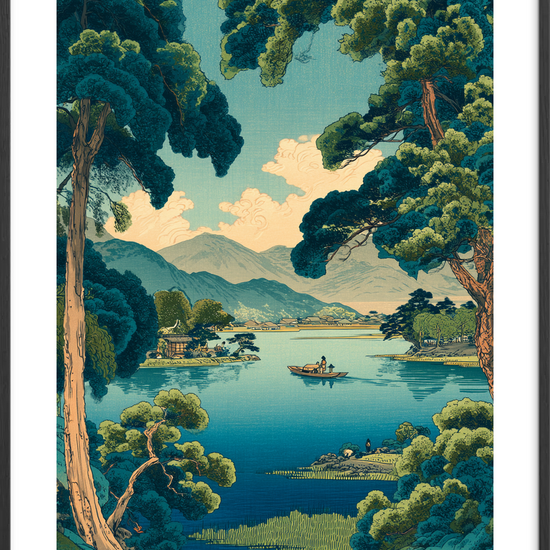 Stillevandets hvisken - Black Frame, With White Border