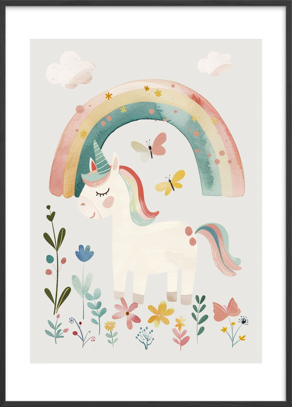 Enhjørningens stille melodi - Black Frame, With White Border