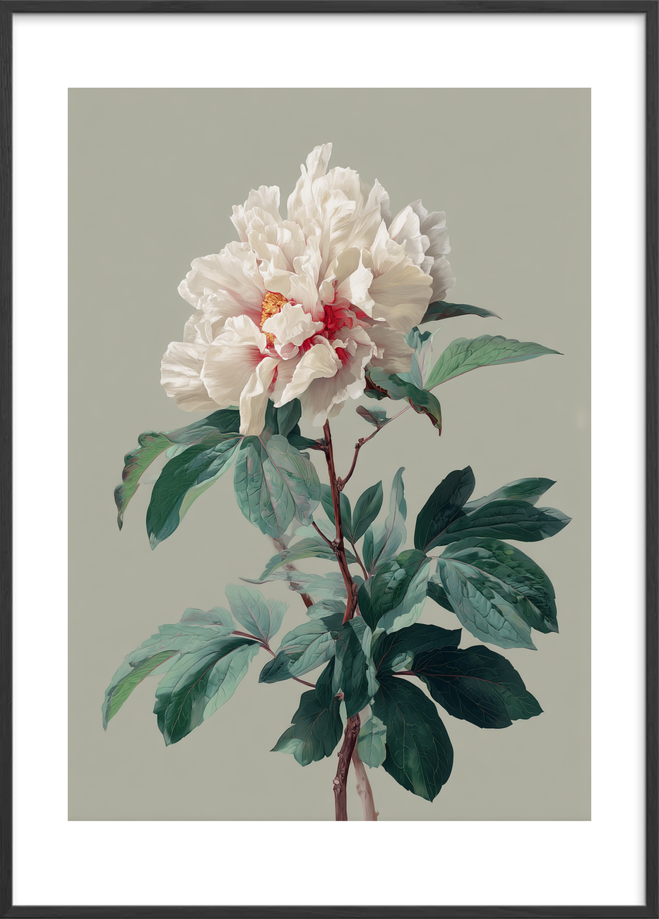 Suk fra silkeblød blomst - Black Frame, With White Border