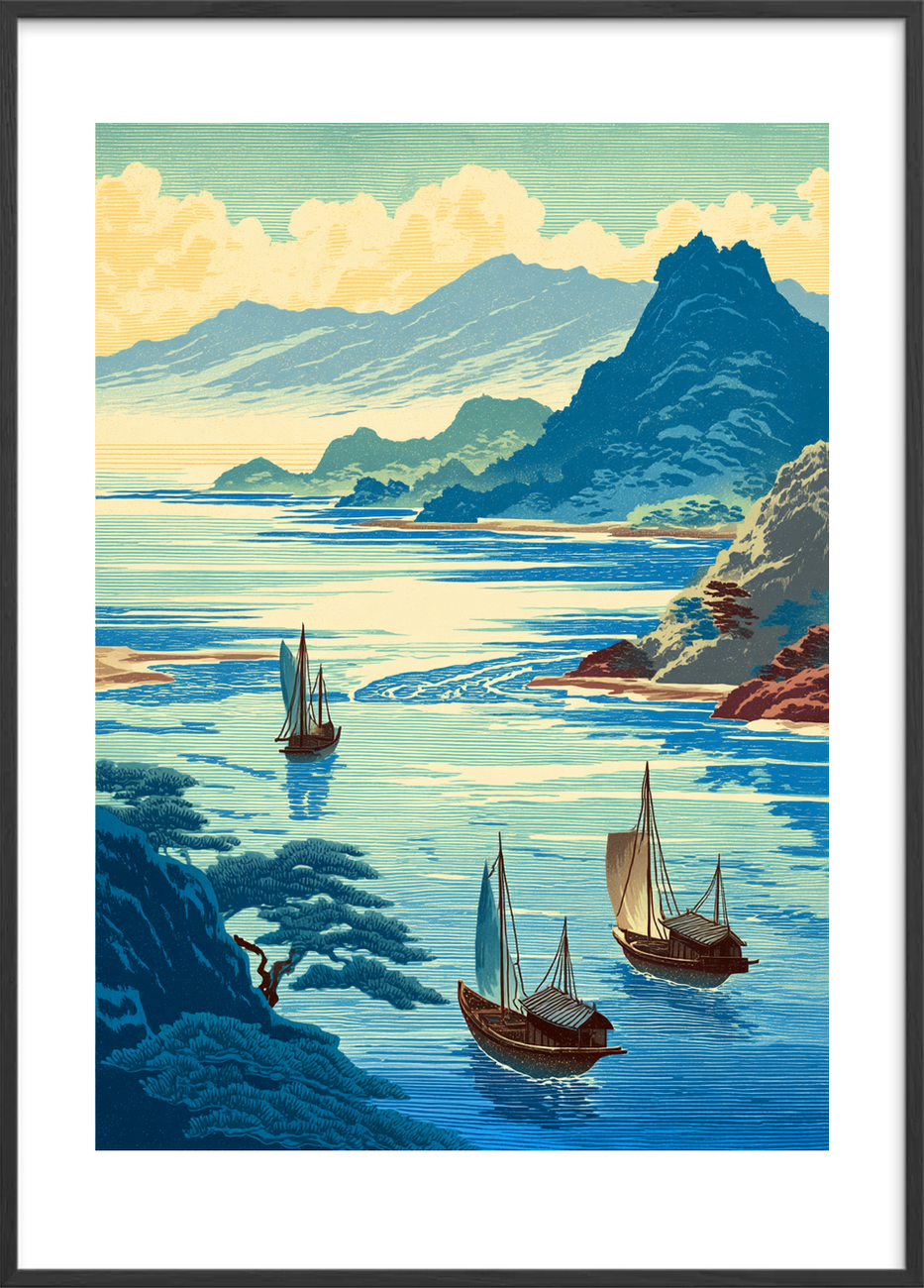 Saltvandets kølige hvisken - Black Frame, With White Border