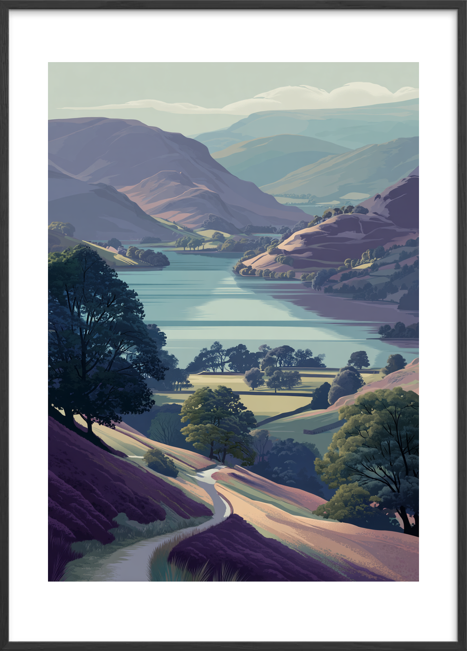 Vindens blide hvisken - Black Frame, With White Border