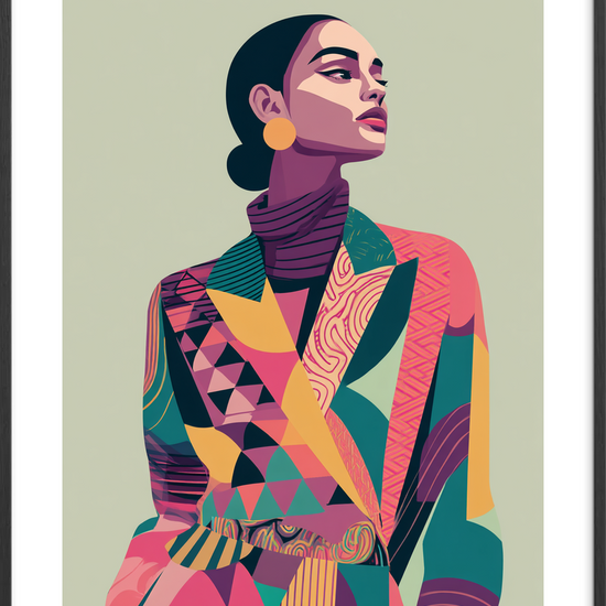 Suset af farvede stoffer - Black Frame, With White Border