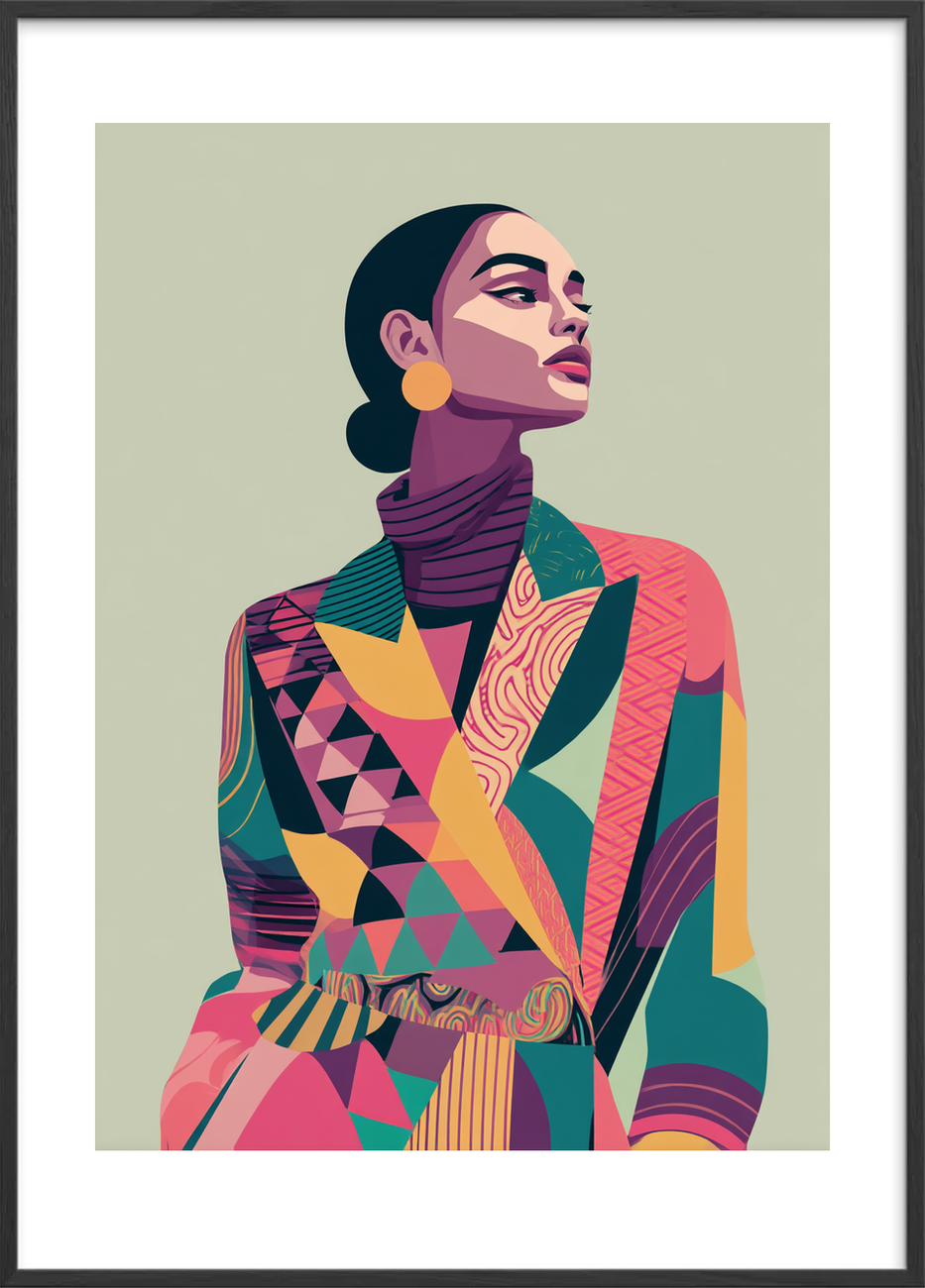 Suset af farvede stoffer - Black Frame, With White Border