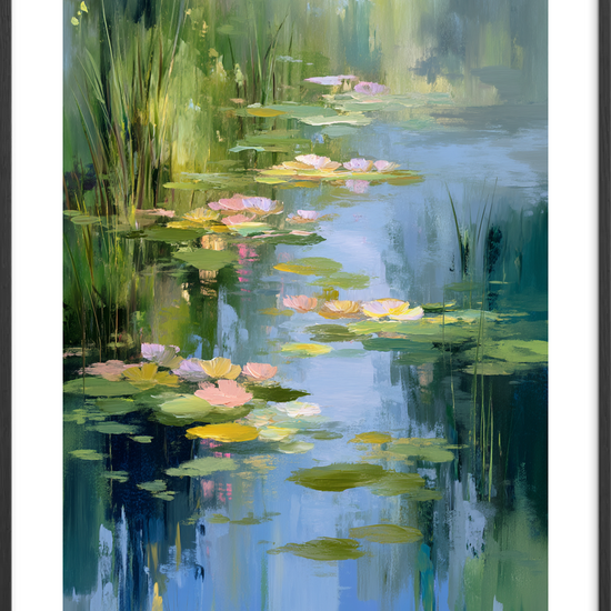 Vandets hvisken - Black Frame, With White Border