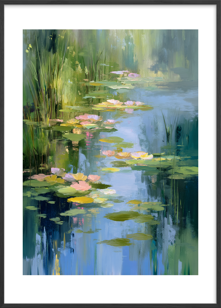 Vandets hvisken - Black Frame, With White Border