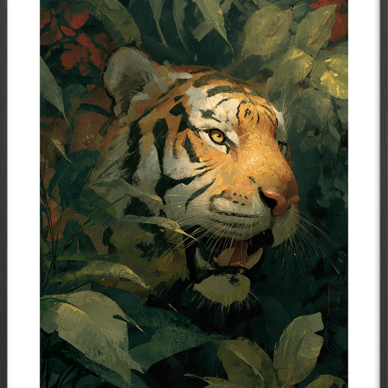 Tigerens stille hvisken - Black Frame, With White Border