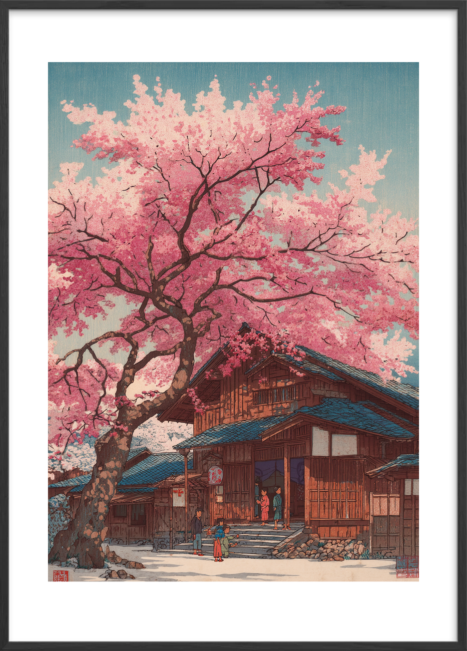 Hvisken af rosa regn - Black Frame, With White Border