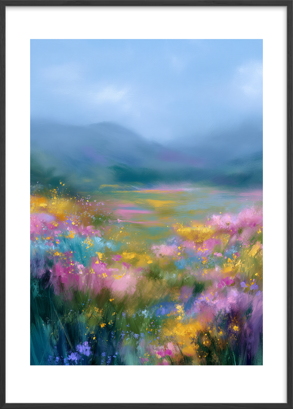 Sommerens sus i luften - Black Frame, With White Border