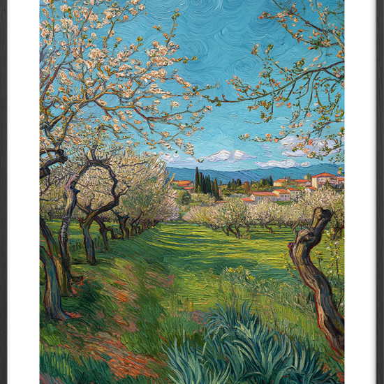 Vinden der hvisker i blomster - Black Frame, With White Border