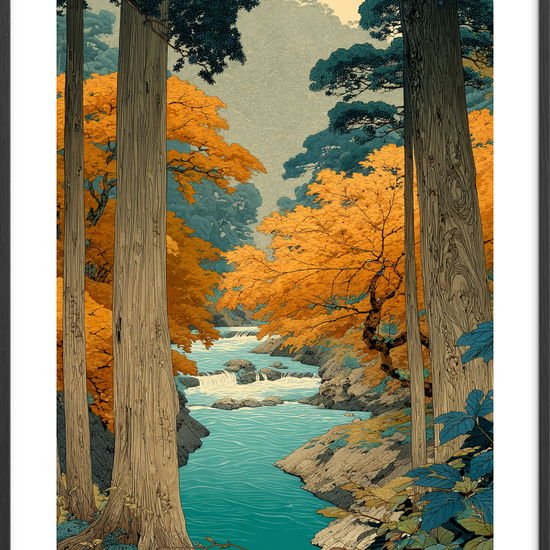 Sang fra det blå vand - Black Frame, With White Border