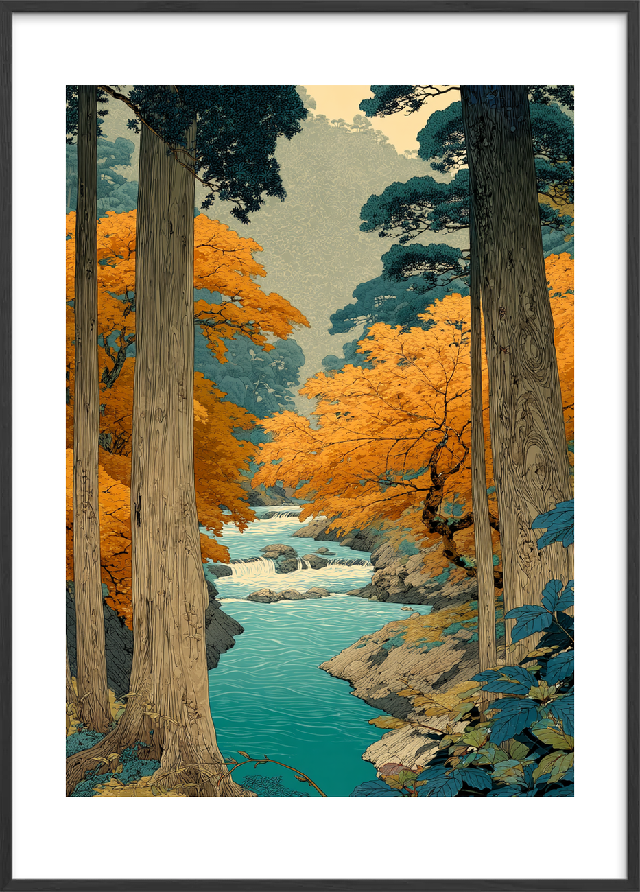 Sang fra det blå vand - Black Frame, With White Border