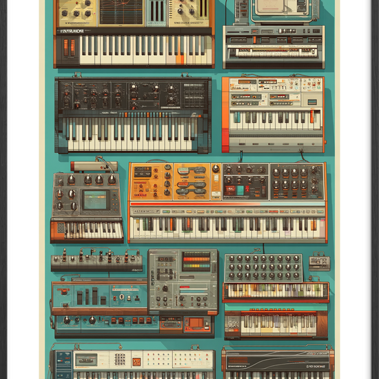 Elektronisk klang af nostalgi - Black Frame, With White Border
