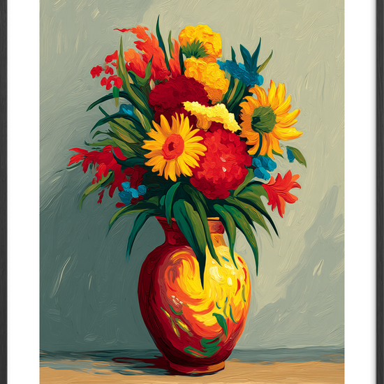 Duften af varme farver - Black Frame, With White Border