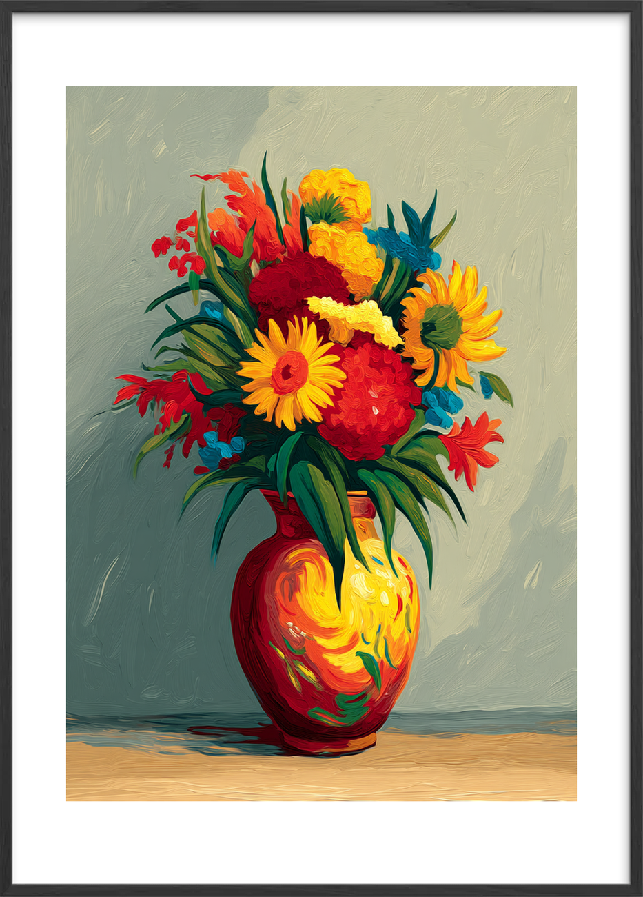 Duften af varme farver - Black Frame, With White Border