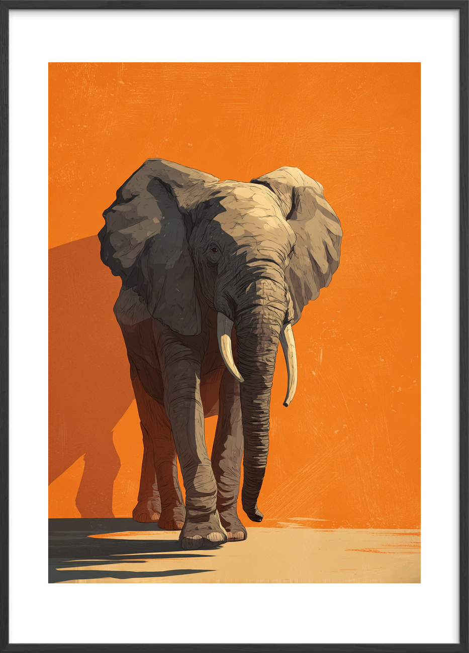 Tunge trin som trommer - Black Frame, With White Border