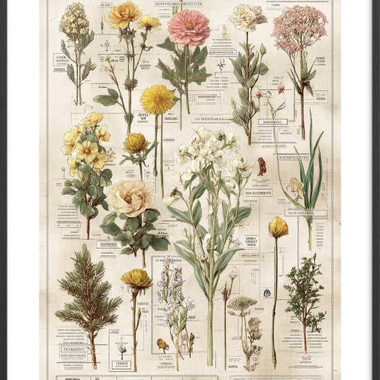 Stille blomsternes hvisken - Black Frame, With White Border