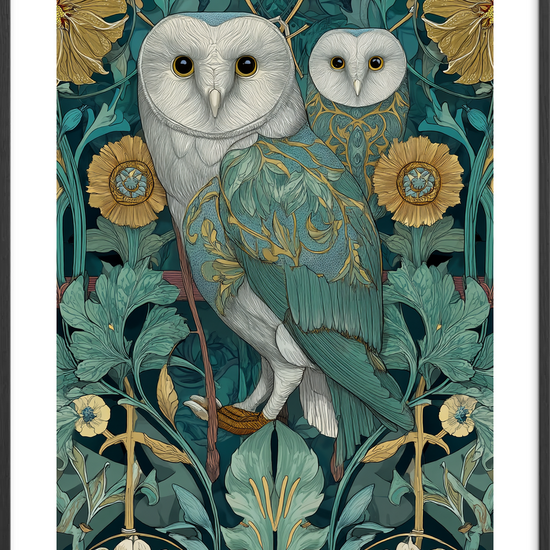 Uglernes gyldne hvisken - Black Frame, With White Border