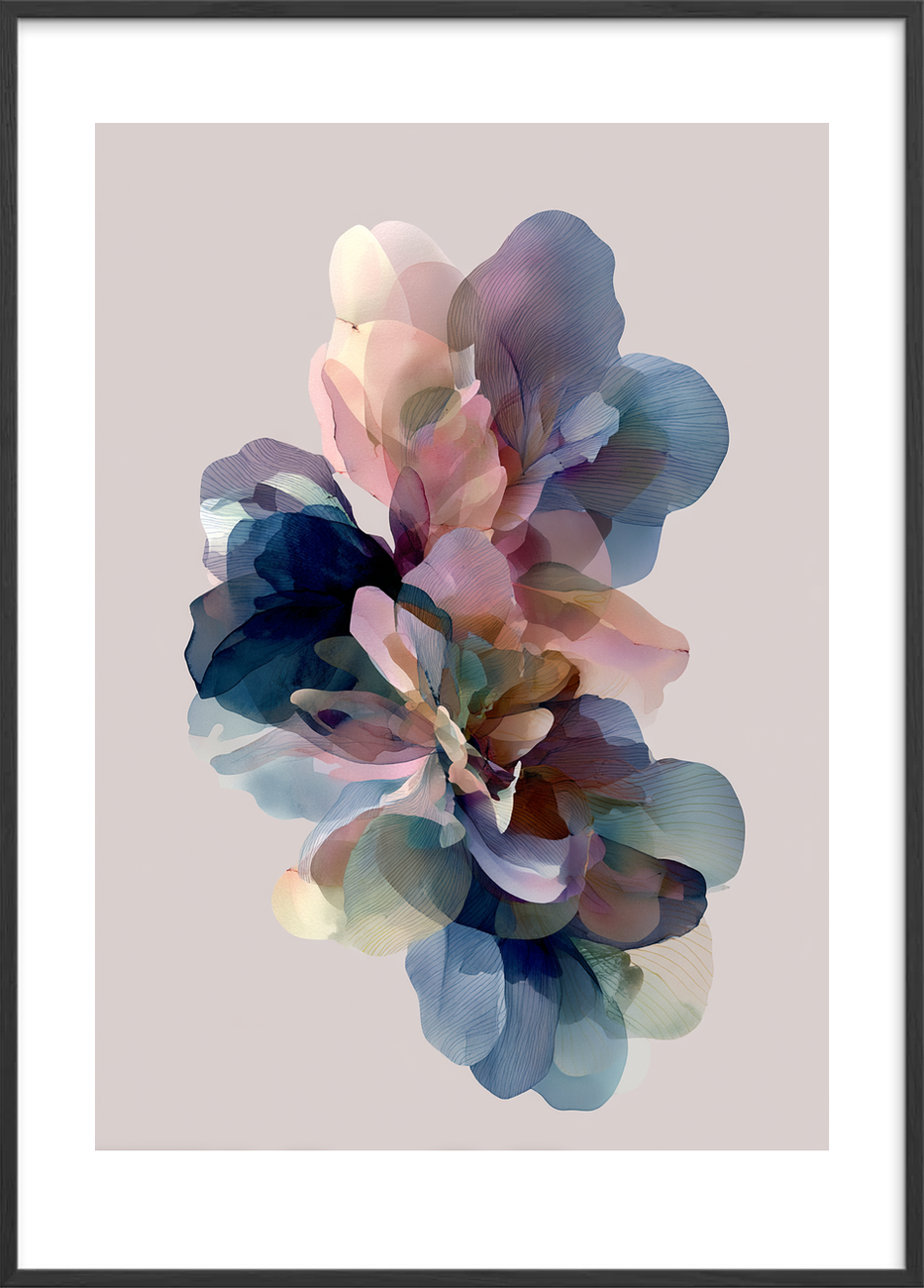 Hvisken af silke og regn - Black Frame, With White Border