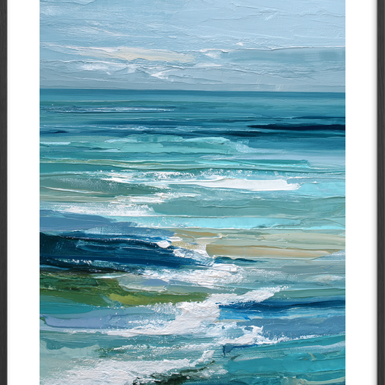 Havets klang i brystet - Black Frame, With White Border