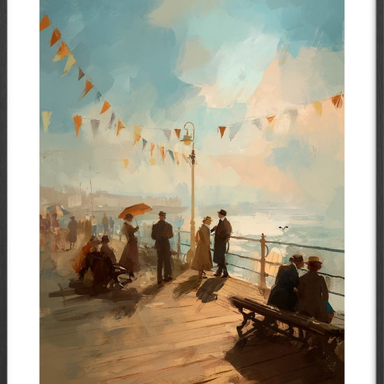 Solskinsvarme under flagernes sus - Black Frame, With White Border