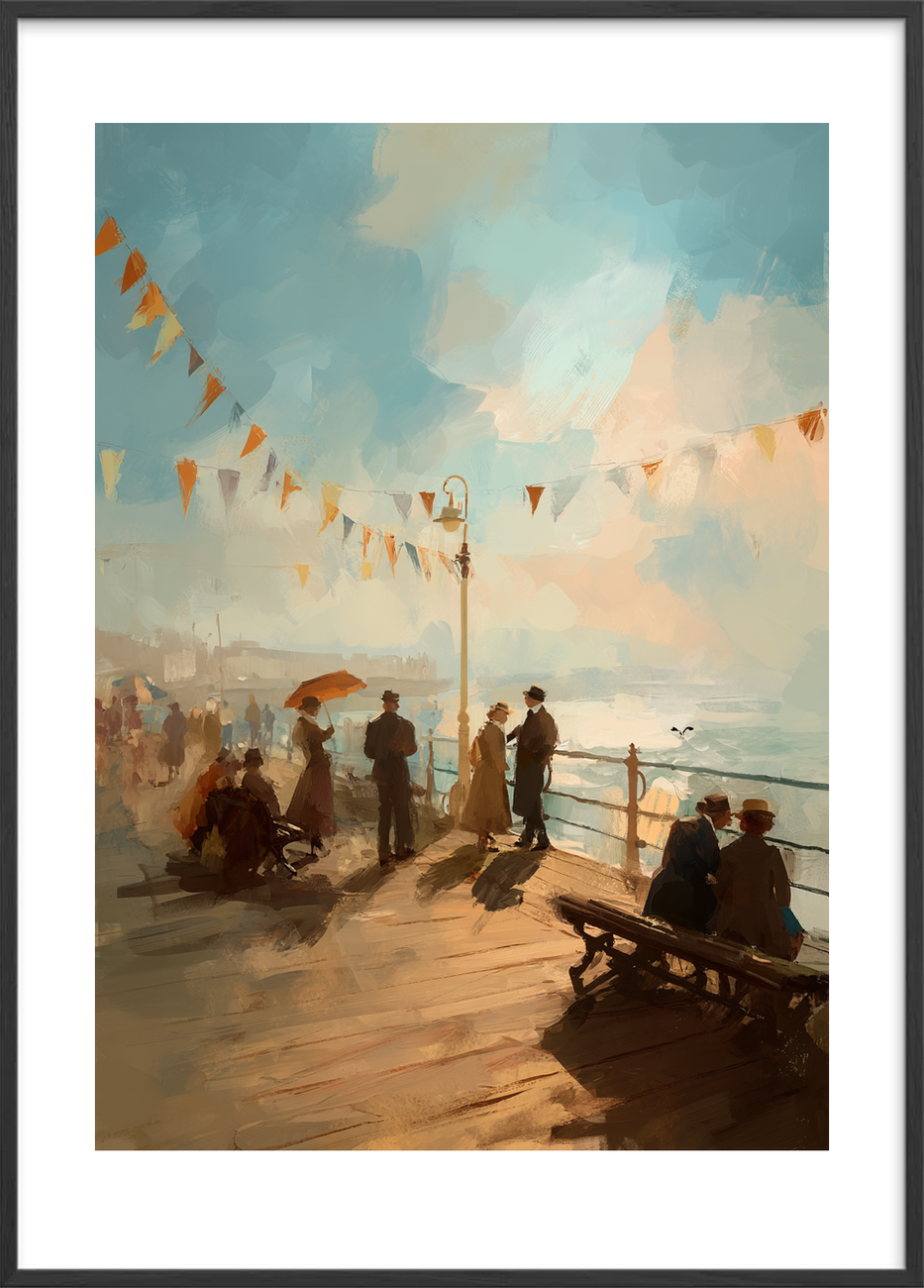 Solskinsvarme under flagernes sus - Black Frame, With White Border