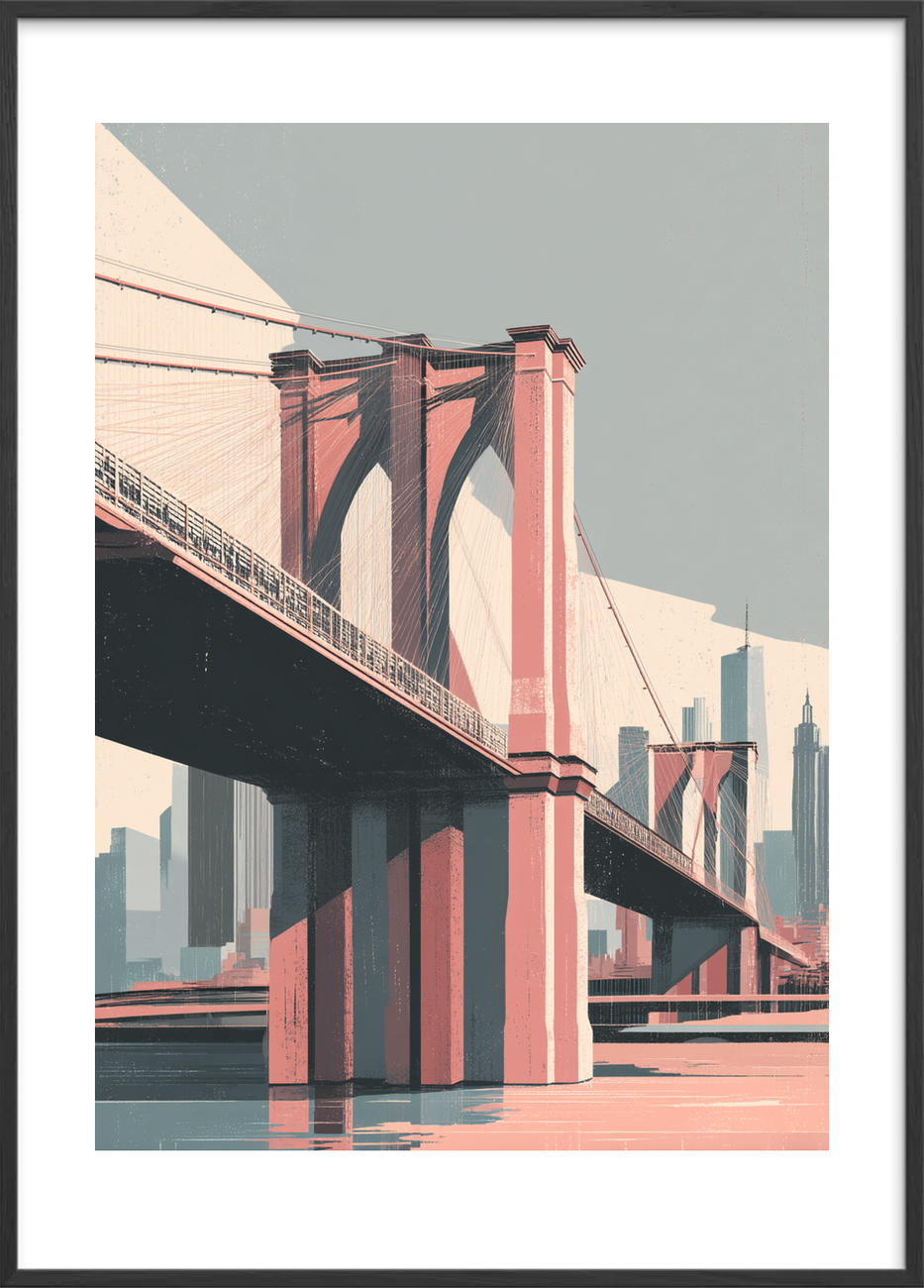 Stålens hvisken over vandet - Black Frame, With White Border