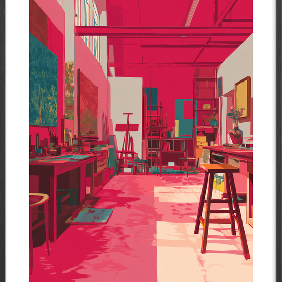 Lærredets stille sus - Black Frame, With White Border