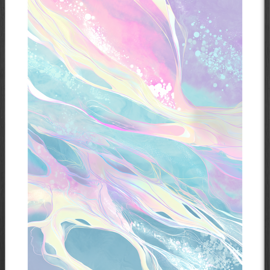 Hvisken fra sukkerskyer - Black Frame, With White Border