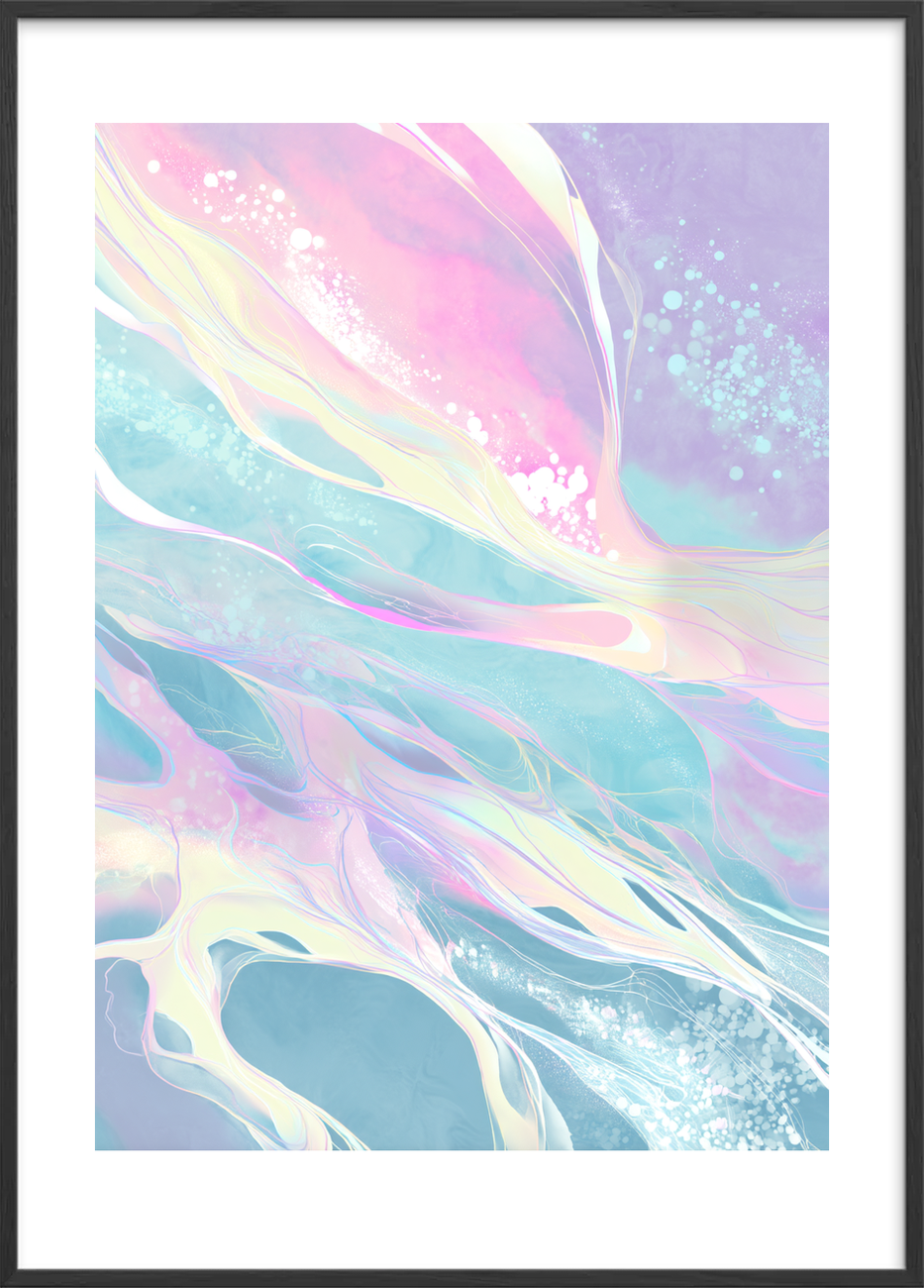 Hvisken fra sukkerskyer - Black Frame, With White Border