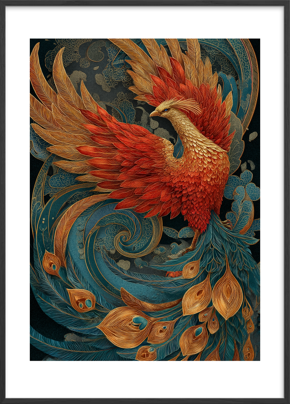 Ildens hvisken - Black Frame, With White Border