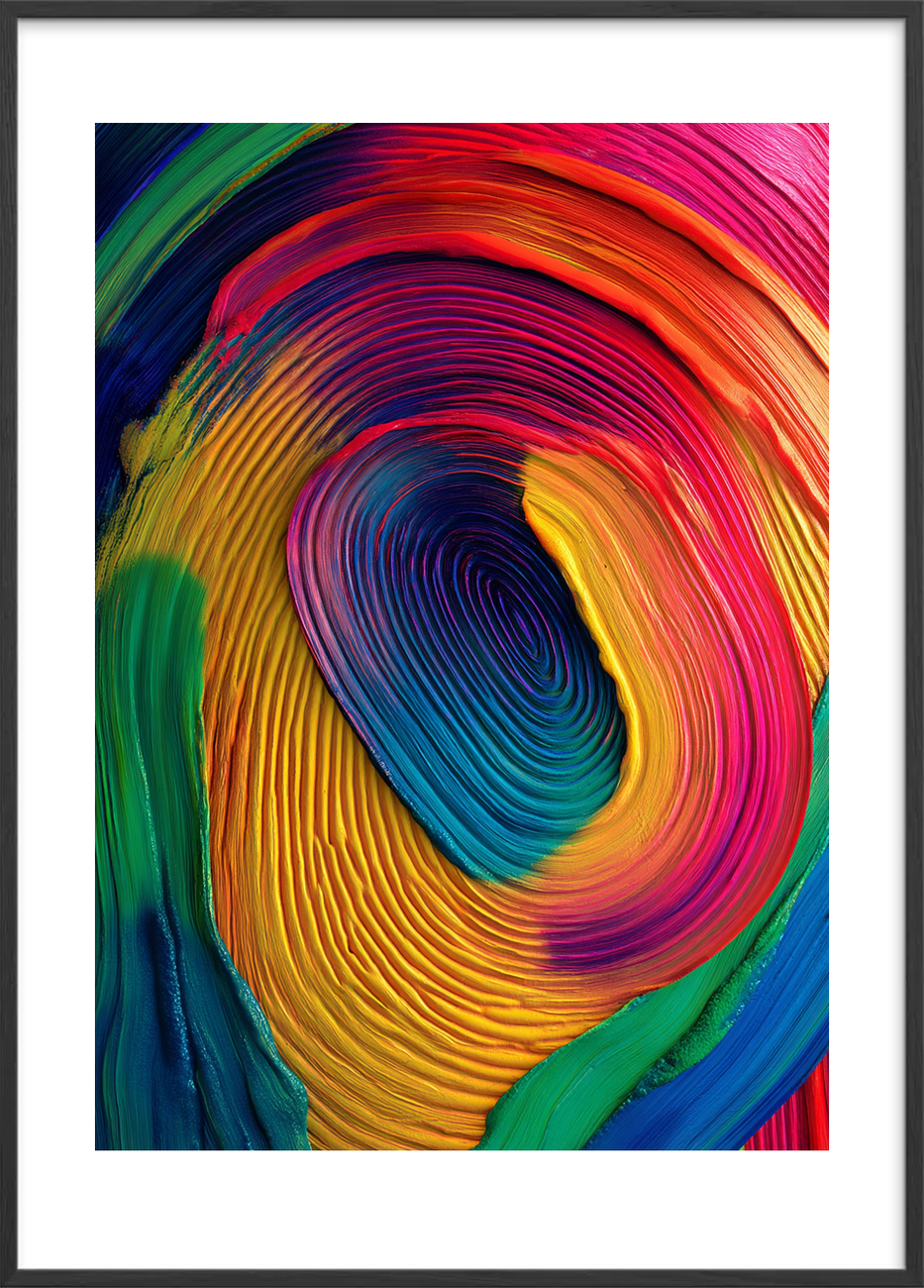 Tungen smager farvebrus - Black Frame, With White Border