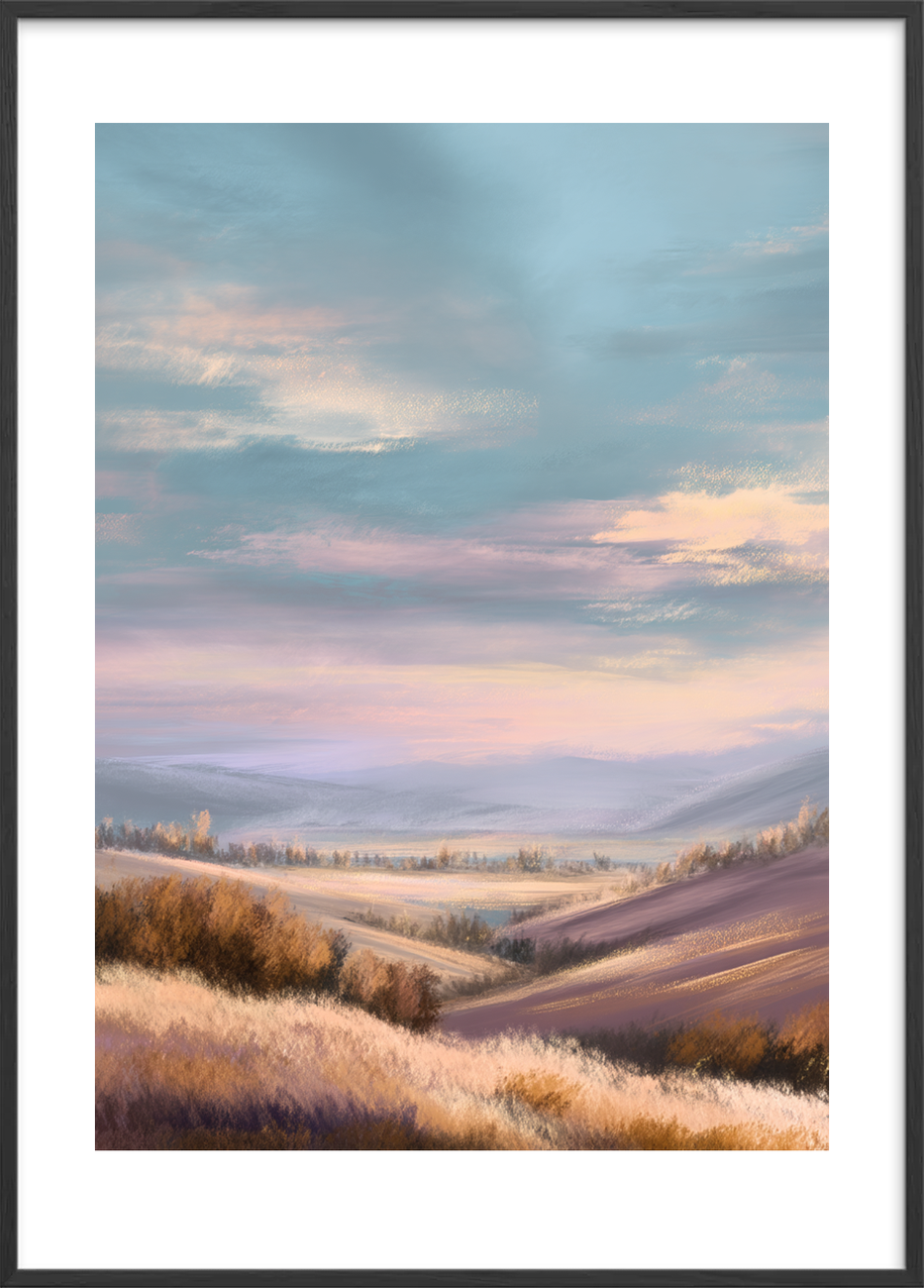 Morgenens bløde sus - Black Frame, With White Border