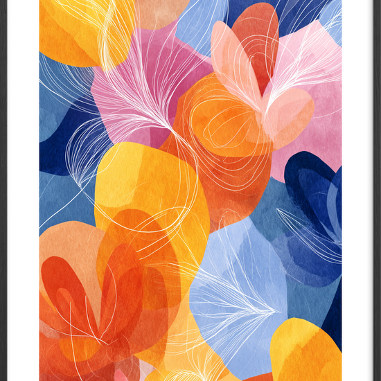 Farvesus i blødt ekko - Black Frame, With White Border