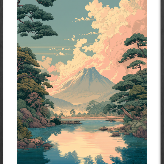 Skyernes blide hvisken - Black Frame, With White Border