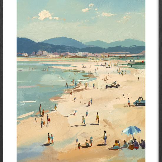 Saltets hvisken ved kysten - Black Frame, With White Border