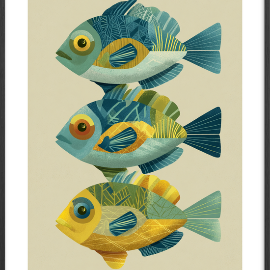 Havets sagte klang - Black Frame, With White Border