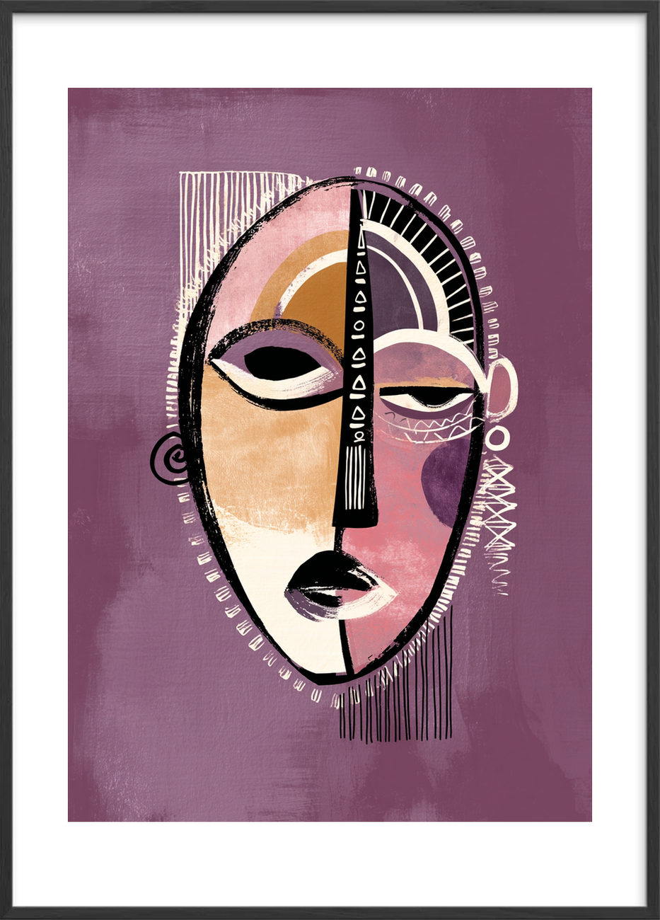 Stille rytme i ansigtet - Black Frame, With White Border