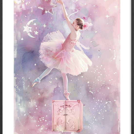 Hviskende stjernedans - Black Frame, With White Border